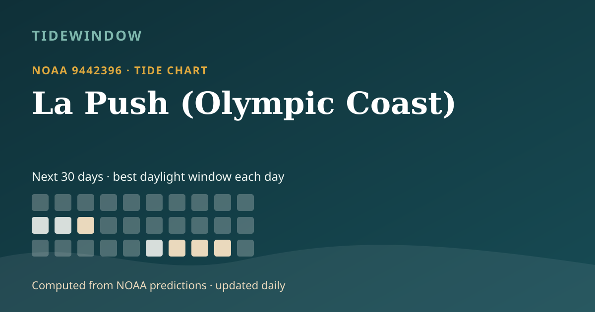 La Push (Olympic Coast) Tide Chart, November 2026: Low Tide Times and ...