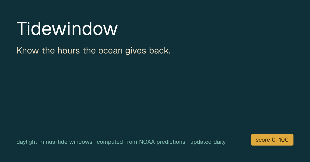 Tidewindow — 2026 low tide calendar & minus tide finder for US beaches